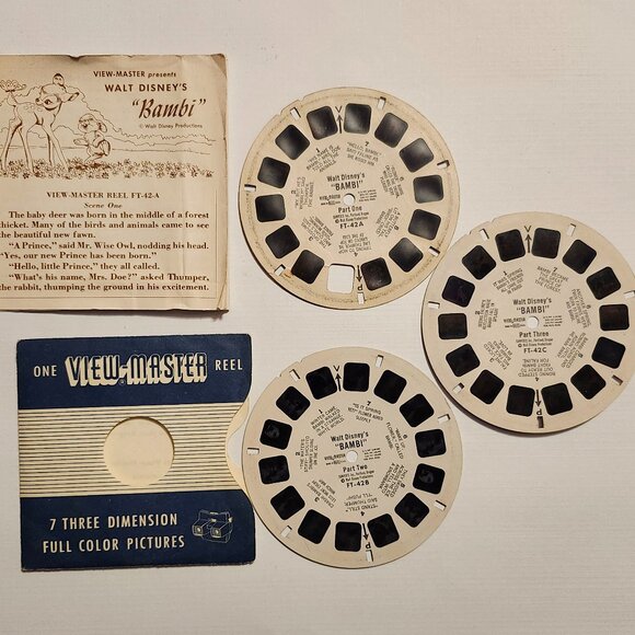 VINTAGE Disney's BAMBI View Master Slides x 3 Disney - Picture 1 of 7
